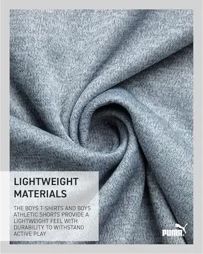 PUMA Boys Active Shorts Set - 2 Piece Dry Fit T-Shirt and Performance Gym Shorts - Activewear Clothing Set for Boys (4-16) - 4