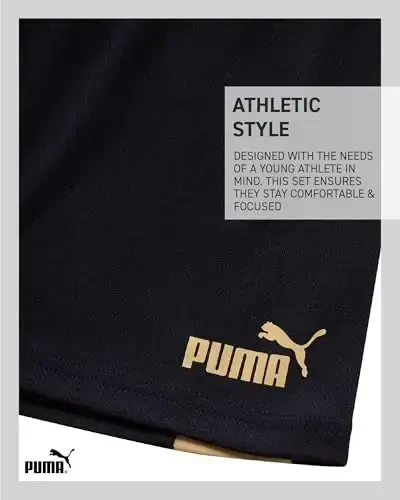 PUMA Boys Active Shorts Set - 2 Piece Dry Fit T-Shirt and Performance Gym Shorts - Activewear Clothing Set for Boys (4-16) - 6