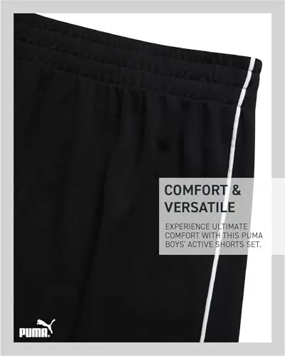 PUMA Boys Active Shorts Set - 2 Piece Dry Fit T-Shirt and Performance Gym Shorts - Activewear Clothing Set for Boys (4-16) - 5