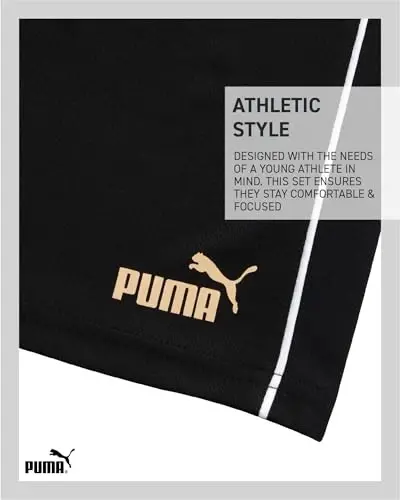 PUMA Boys Active Shorts Set - 2 Piece Dry Fit T-Shirt and Performance Gym Shorts - Activewear Clothing Set for Boys (4-16) - 6