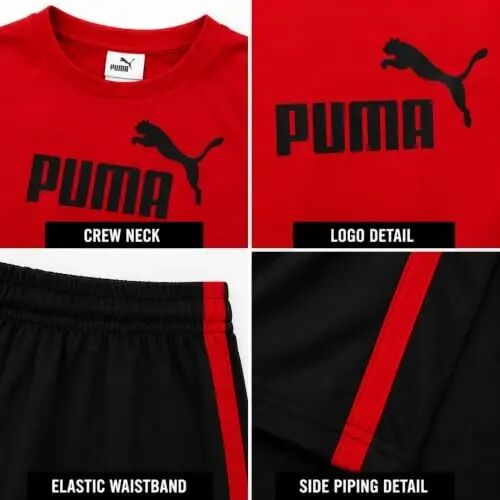 PUMA Erkek Çocuk Aktif Şort Takımı - 2 Parça Dry Fit Tişört ve Performans Spor Şortu - Erkek Çocuklar İçin Aktif Giyim Kıyafet Seti (4-16) - 5