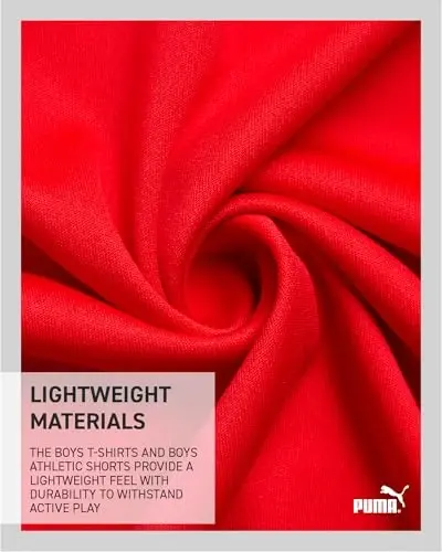 PUMA Boys Active Shorts Set - 2 Piece Dry Fit T-Shirt and Performance Gym Shorts - Activewear Clothing Set for Boys (4-16) - 4