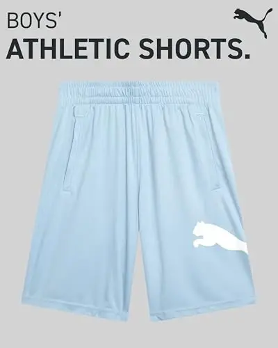 PUMA Boys Athletic Shorts - Quick Dry Breathable Interlock Performance Boys Basketball Shorts with Pockets (Sizes: 4-20) - 3