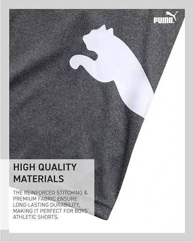 PUMA Boys Athletic Shorts - Quick Dry Breathable Interlock Performance Boys Basketball Shorts with Pockets (Sizes: 4-20) - 4