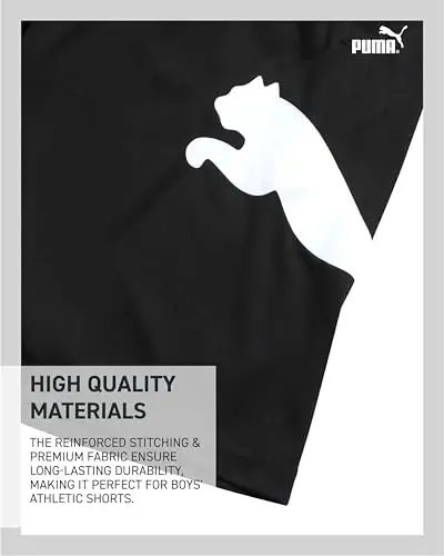 PUMA Boys Athletic Shorts - Quick Dry Breathable Interlock Performance Boys Basketball Shorts with Pockets (Sizes: 4-20) - 4