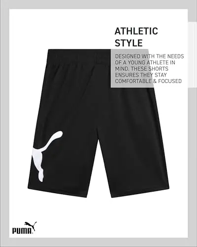 PUMA Boys Athletic Shorts - Quick Dry Breathable Interlock Performance Boys Basketball Shorts with Pockets (Sizes: 4-20) - 5