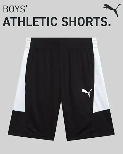 PUMA Boys Athletic Shorts - Quick Dry Breathable Interlock Performance Boys Basketball Shorts with Pockets (Sizes: 4-20) - PUMA (1)