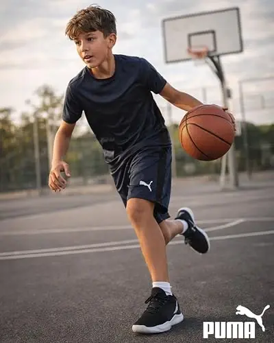 PUMA Boys Athletic Shorts - Quick Dry Breathable Interlock Performance Boys Basketball Shorts with Pockets (Sizes: 4-20) - PUMA