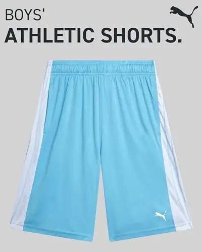 PUMA Boys Athletic Shorts - Quick Dry Breathable Interlock Performance Boys Basketball Shorts with Pockets (Sizes: 4-20) - PUMA (1)