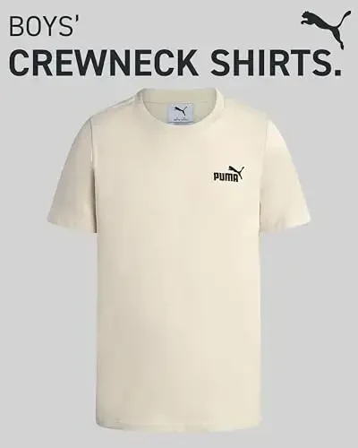 PUMA Boys Shirt - Cotton Crewneck Short Sleeve Active T Shirt for Boys with Logo (Sizes: 8-20) - Modazone (1)