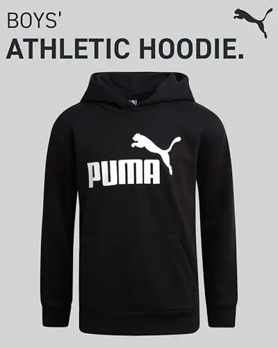 PUMA Boys Hoodie - Fleece Pullover Athletic Sweatshirt with Kangaroo Pockets - Performance Hoodie for Boys (Sizes: 8-20) - MODAZONE (1)