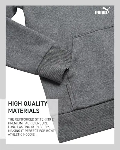 PUMA Boys Hoodie - Fleece Pullover Athletic Sweatshirt with Kangaroo Pockets - Performance Hoodie for Boys (Sizes: 8-20) - 4