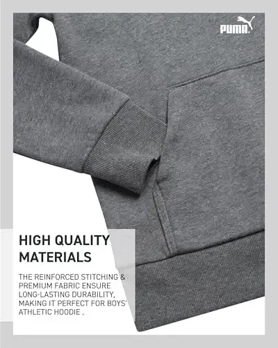 PUMA Boys Hoodie - Fleece Pullover Athletic Sweatshirt with Kangaroo Pockets - Performance Hoodie for Boys (Sizes: 8-20) - 4
