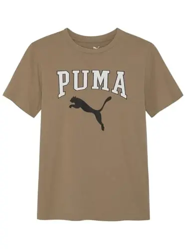 Puma Boys' Short Sleeve Cotton Graphic T-Shirt, Crewneck 