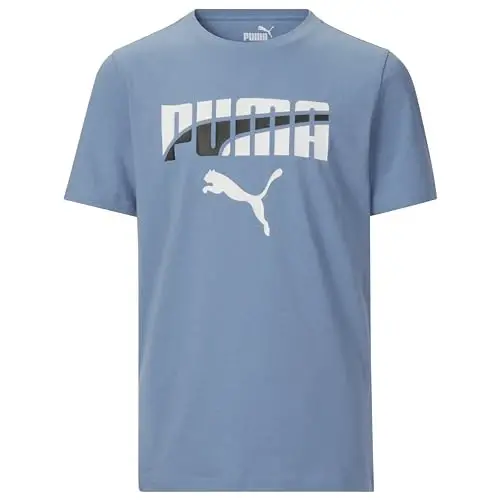 PUMA Boys Short Sleeve Cotton Graphic T-Shirt, Crewneck - 5