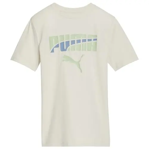 PUMA Boys Short Sleeve Cotton Graphic T-Shirt, Crewneck 