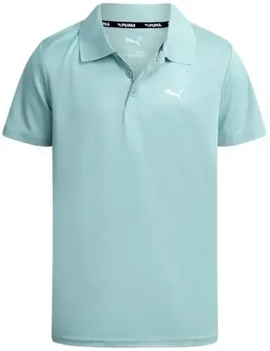 PUMA Boys Polo Shirt - Dry Fit Performance Button Closure Collared Short Sleeve Golf Polo Shirts for Boys (Sizes: 8-20) 