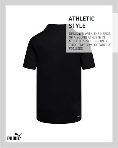 PUMA Boys Polo Shirt - Dry Fit Performance Button Closure Collared Short Sleeve Golf Polo Shirts for Boys (Sizes: 8-20) - 6