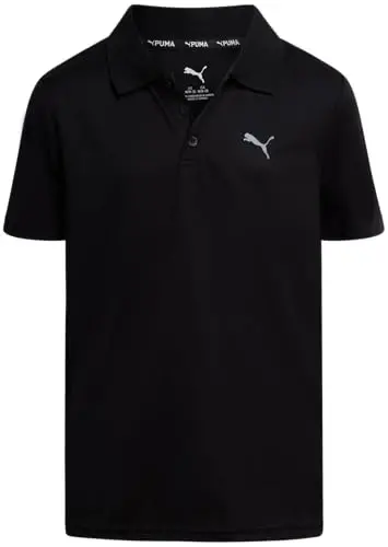 PUMA Boys Polo Shirt - Dry Fit Performance Button Closure Collared Short Sleeve Golf Polo Shirts for Boys (Sizes: 8-20) - 1