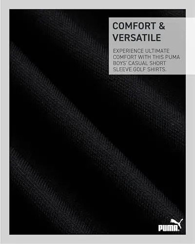 PUMA Boys Polo Shirt - Dry Fit Performance Button Closure Collared Short Sleeve Golf Polo Shirts for Boys (Sizes: 8-20) - 4