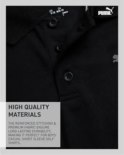 PUMA Boys Polo Shirt - Dry Fit Performance Button Closure Collared Short Sleeve Golf Polo Shirts for Boys (Sizes: 8-20) - 5