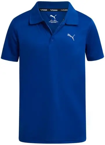 PUMA Boys Polo Shirt - Dry Fit Performance Button Closure Collared Short Sleeve Golf Polo Shirts for Boys (Sizes: 8-20) 