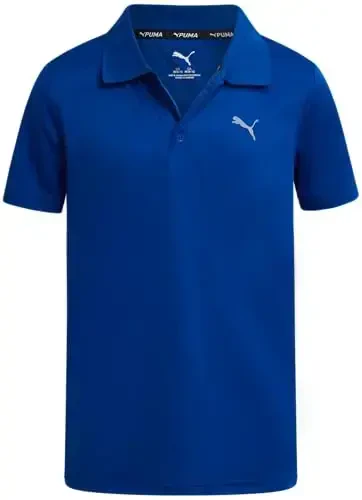 PUMA Boys Polo Shirt - Dry Fit Performance Button Closure Collared Short Sleeve Golf Polo Shirts for Boys (Sizes: 8-20) - 1