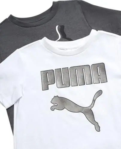 PUMA Boys Short Set - 3 Piece Short Sleeve Graphic T Shirts and Boys Shorts Kids Youth Matching Activewear Set (2T-7) - 3
