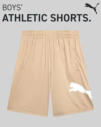 PUMA Boys Athletic Shorts - Quick Dry Breathable Interlock Performance Boys Basketball Shorts with Pockets (Sizes: 4-20) - 3