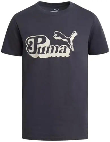 PUMA Boys T-Shirt - Cat Logo T-Shirt for Boys - Athletic Crewneck Short Sleeve Tee (S-XL), Size Large, Green/Yellow - 1