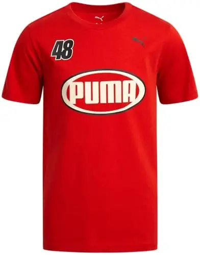 PUMA Boys T-Shirt - Cat Logo T-Shirt for Boys - Athletic Crewneck Short Sleeve Tee (S-XL), Size Large, Green/Yellow 