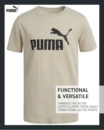 PUMA Boys T-Shirt - 2 Pack Casual Crewneck Short Sleeve Running and Gym Graphic Tee Shirts for Boys with Logo Print (S-XL) - 4