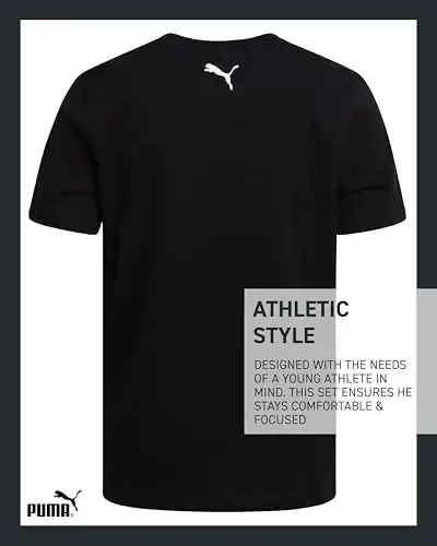 PUMA Boys T-Shirt - 2 Pack Casual Crewneck Short Sleeve Running and Gym Graphic Tee Shirts for Boys with Logo Print (S-XL) - 6