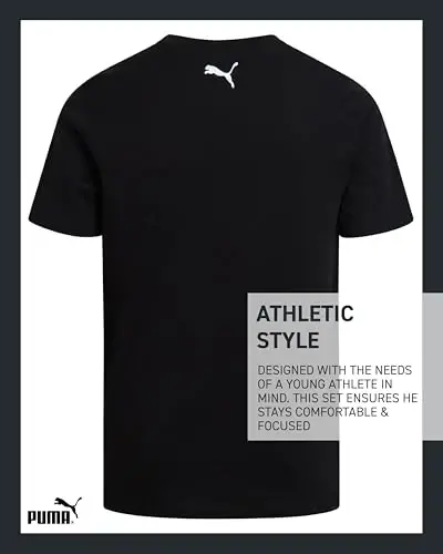 PUMA Boys T-Shirt - 2 Pack Casual Crewneck Short Sleeve Running and Gym Graphic Tee Shirts for Boys with Logo Print (S-XL) - 6