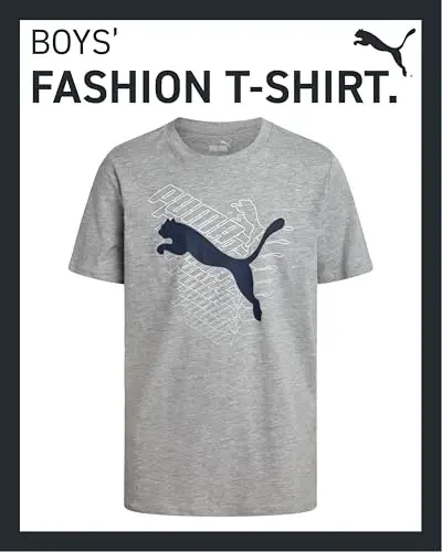PUMA Boys T-Shirt - Cat Logo T-Shirt for Boys - Athletic Crewneck Short Sleeve Tee (S-XL) - 3
