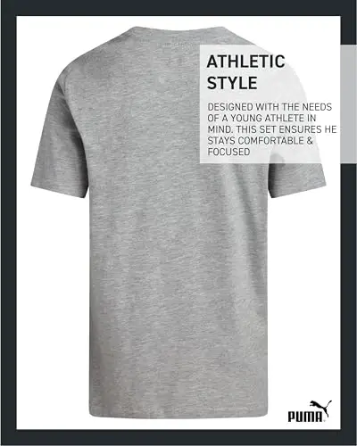 PUMA Boys T-Shirt - Cat Logo T-Shirt for Boys - Athletic Crewneck Short Sleeve Tee (S-XL) - 6