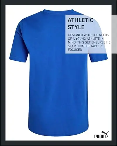 PUMA Boys T-Shirt - Cat Logo T-Shirt for Boys - Athletic Crewneck Short Sleeve Tee (S-XL) - 5
