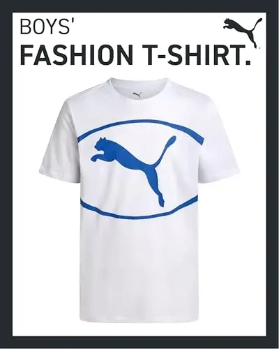 PUMA Boys T-Shirt - Cat Logo T-Shirt for Boys - Athletic Crewneck Short Sleeve Tee (S-XL) - 2