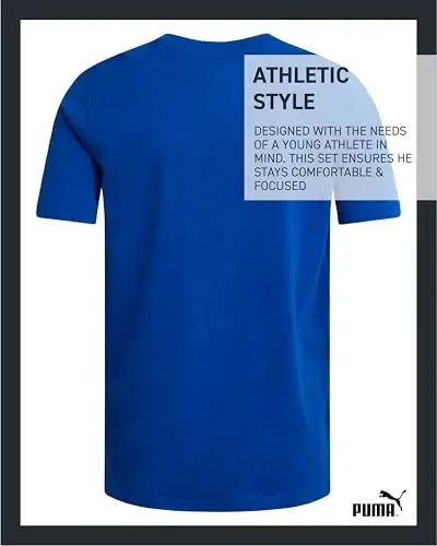 PUMA Boys T-Shirt - Cat Logo T-Shirt for Boys - Athletic Crewneck Short Sleeve Tee (S-XL) - 5