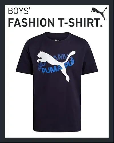 PUMA Boys T-Shirt - Cat Logo T-Shirt for Boys - Athletic Crewneck Short Sleeve Tee (S-XL) - 2