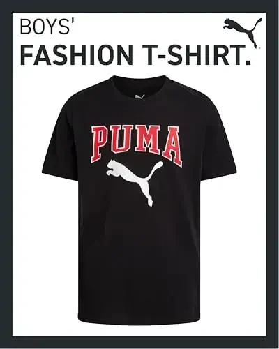 PUMA Boys T-Shirt - Cat Logo T-Shirt for Boys - Athletic Crewneck Short Sleeve Tee (S-XL) - MODAZONE (1)