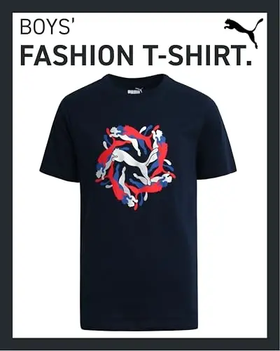 PUMA Boys T-Shirt - Cat Logo T-Shirt for Boys - Athletic Crewneck Short Sleeve Tee (S-XL) - 2