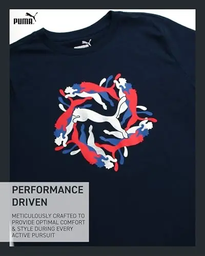 PUMA Boys T-Shirt - Cat Logo T-Shirt for Boys - Athletic Crewneck Short Sleeve Tee (S-XL) - 3