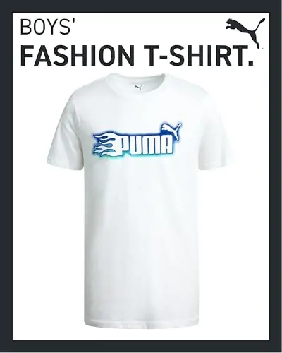 PUMA Boys T-Shirt - Cat Logo T-Shirt for Boys - Athletic Crewneck Short Sleeve Tee (S-XL) - MODAZONE (1)