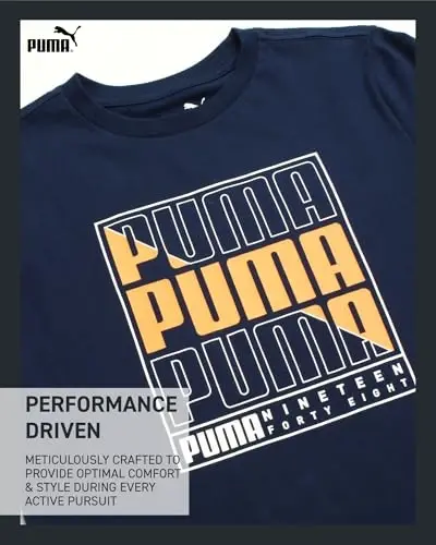 PUMA Boys T-Shirt - Cat Logo T-Shirt for Boys - Athletic Crewneck Short Sleeve Tee (S-XL) - 3