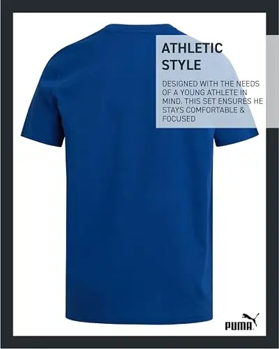 PUMA Boys T-Shirt - Cat Logo T-Shirt for Boys - Athletic Crewneck Short Sleeve Tee (S-XL) - 5