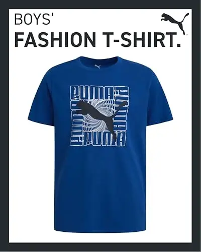 PUMA Boys T-Shirt - Cat Logo T-Shirt for Boys - Athletic Crewneck Short Sleeve Tee (S-XL) - 2