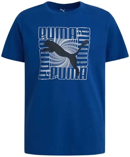 PUMA Boys T-Shirt - Cat Logo T-Shirt for Boys - Athletic Crewneck Short Sleeve Tee (S-XL) - MODAZONE