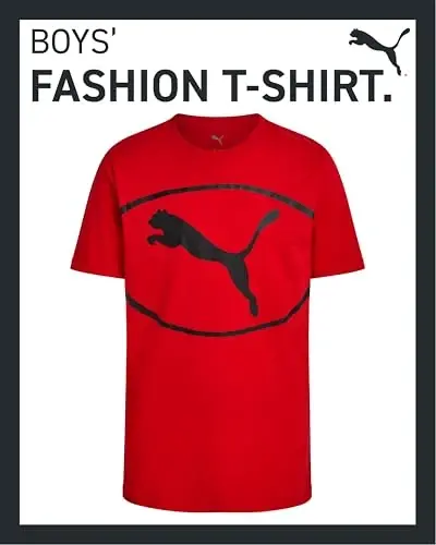 PUMA Boys T-Shirt - Cat Logo T-Shirt for Boys - Athletic Crewneck Short Sleeve Tee (S-XL) - 2