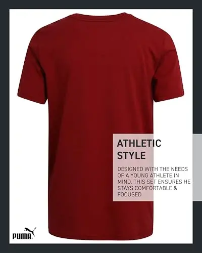PUMA Boys T-Shirt - Cat Logo T-Shirt for Boys - Athletic Crewneck Short Sleeve Tee (S-XL) - 5